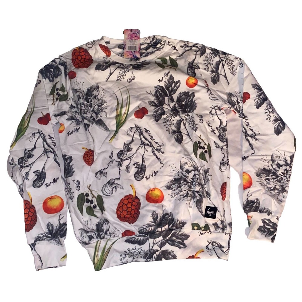 Hype Sweatshirt Size Medium Regular Fit Floral‎ Logo